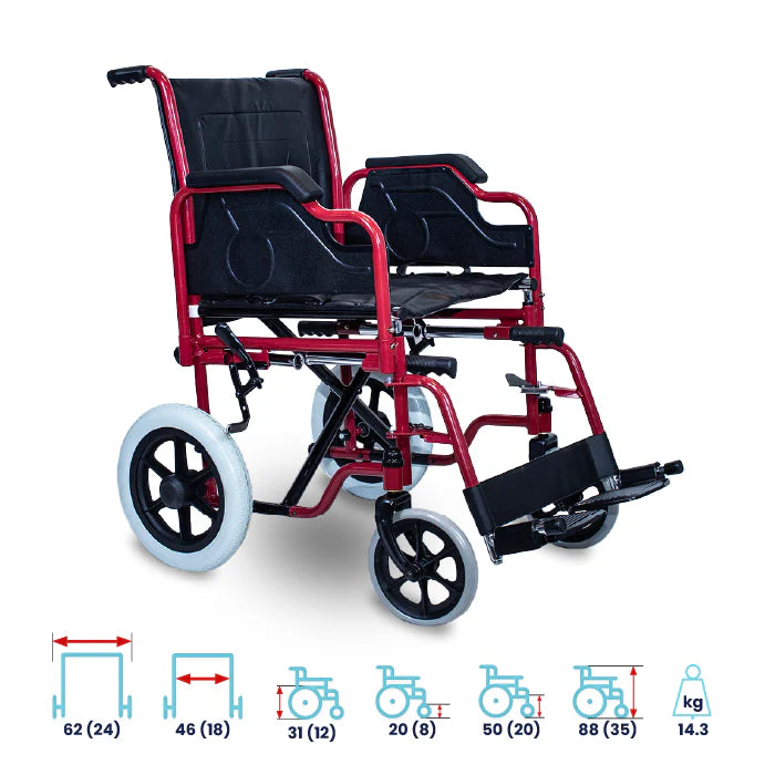 bombay surgical arrex perla lift premium steel wheelchair