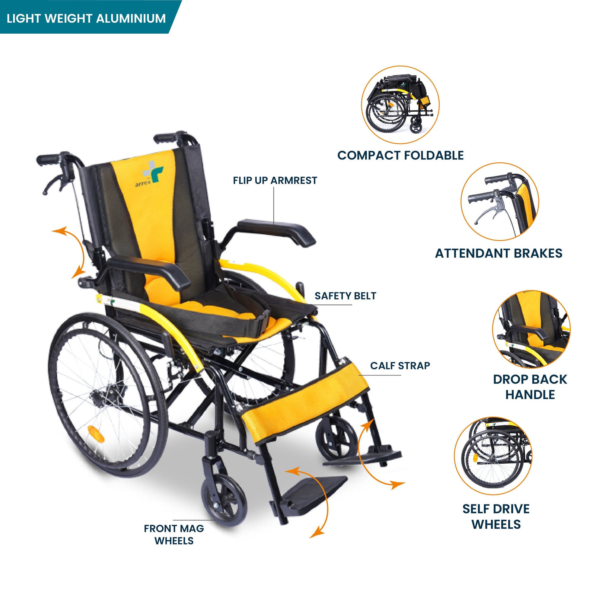 bombay surgical arrex pulse premium aluminium wheelchair