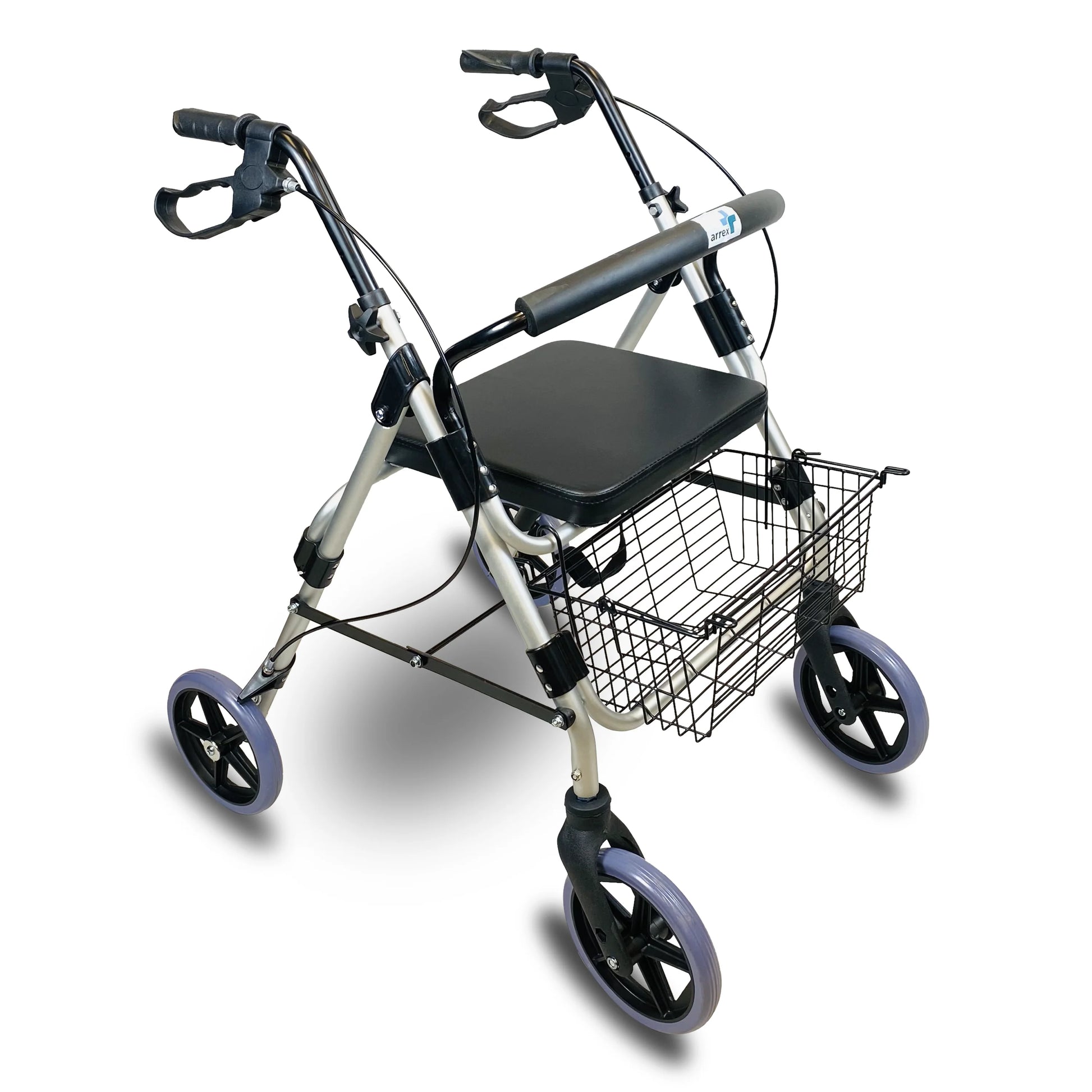 Arrex MR50 rollator - brakes with lock, mag wheels, back support, cushion seat