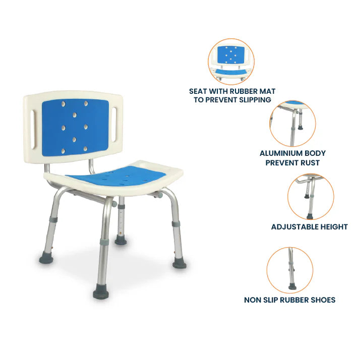 bombay surgical arrex la10 bath bench with back support enhanced comfort and stability
