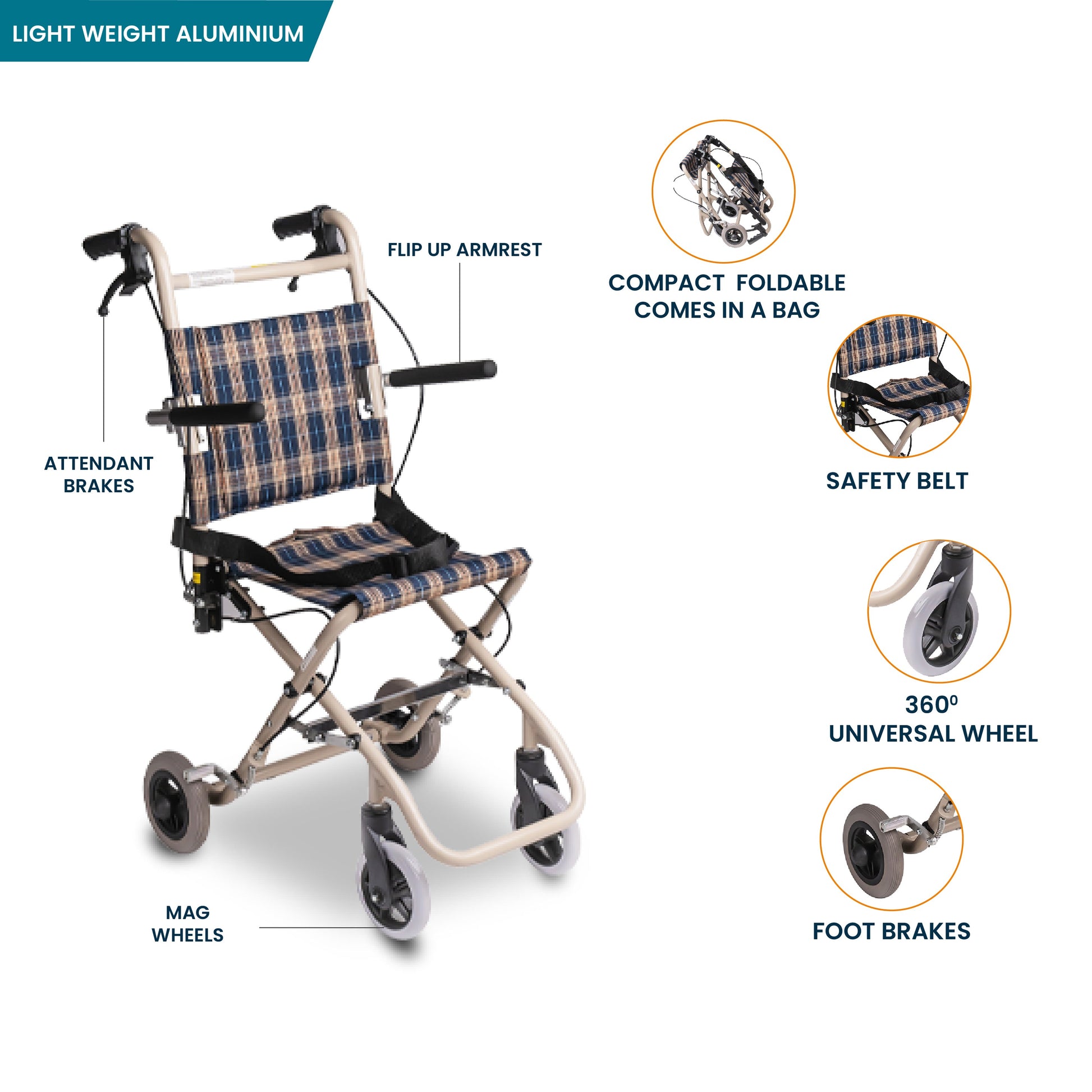 Arrex nanuk foldable - compact aluminum wheelchair