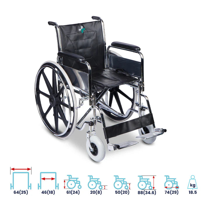 bombay surgical arrex martin premium steel wheelchair