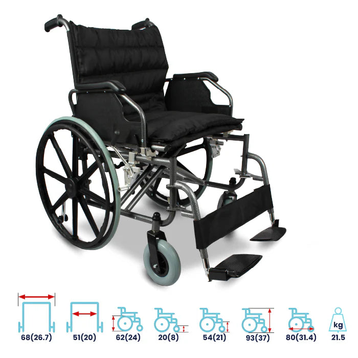 ARREX VICTOR 51 - HEAVY DUTY STEEL WHEELCHAIR
