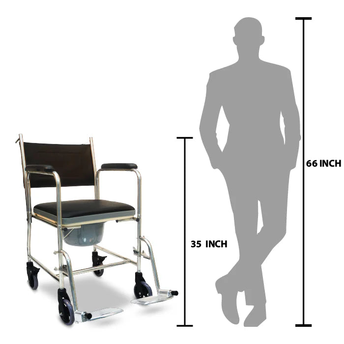 bombay surgical arrex edda-s commode wheelchair comes with pot attached