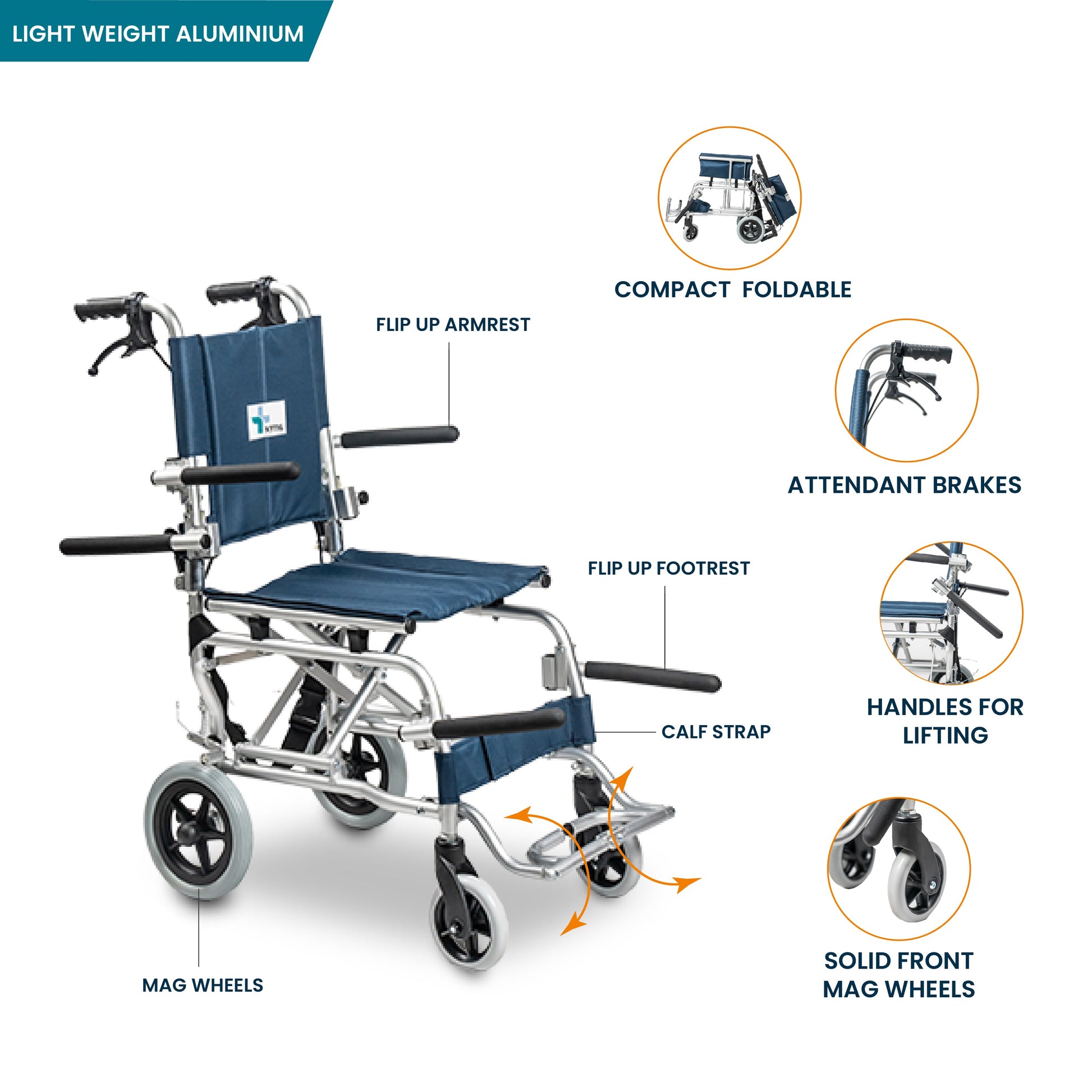 bombay surgical arrex tino-x compact aluminium wheelchair