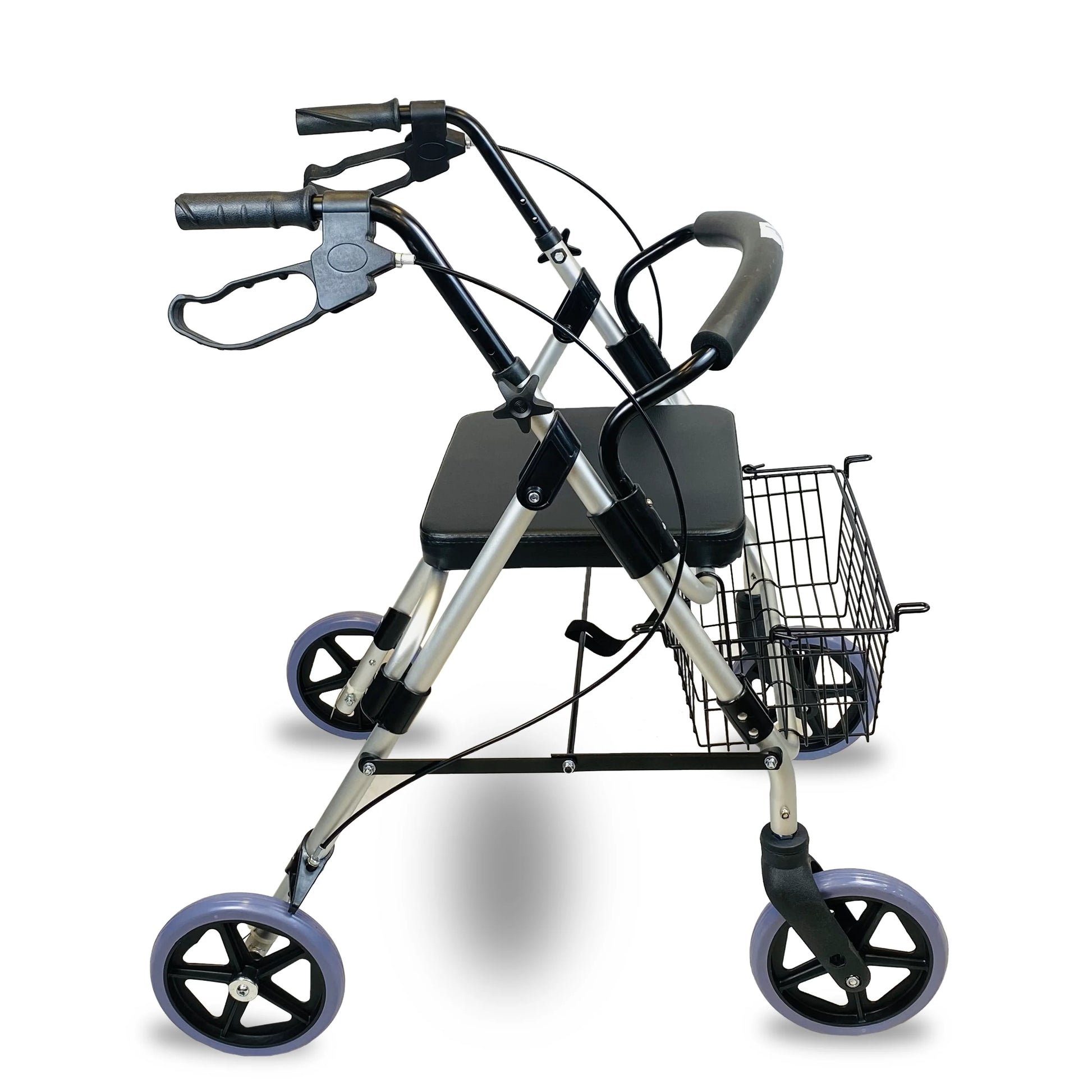 bombay surgical arrex mr50 rollator brakes with lock, mag wheels, back support, cushion seat