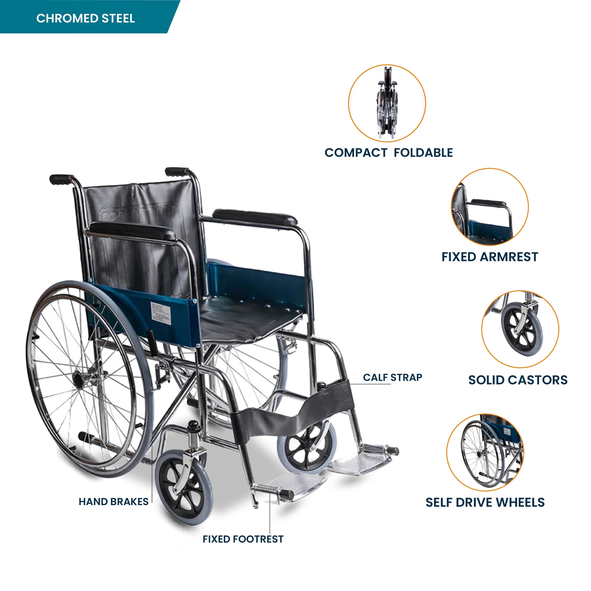 bombay surgical arrex tommy basic steel wheelchair