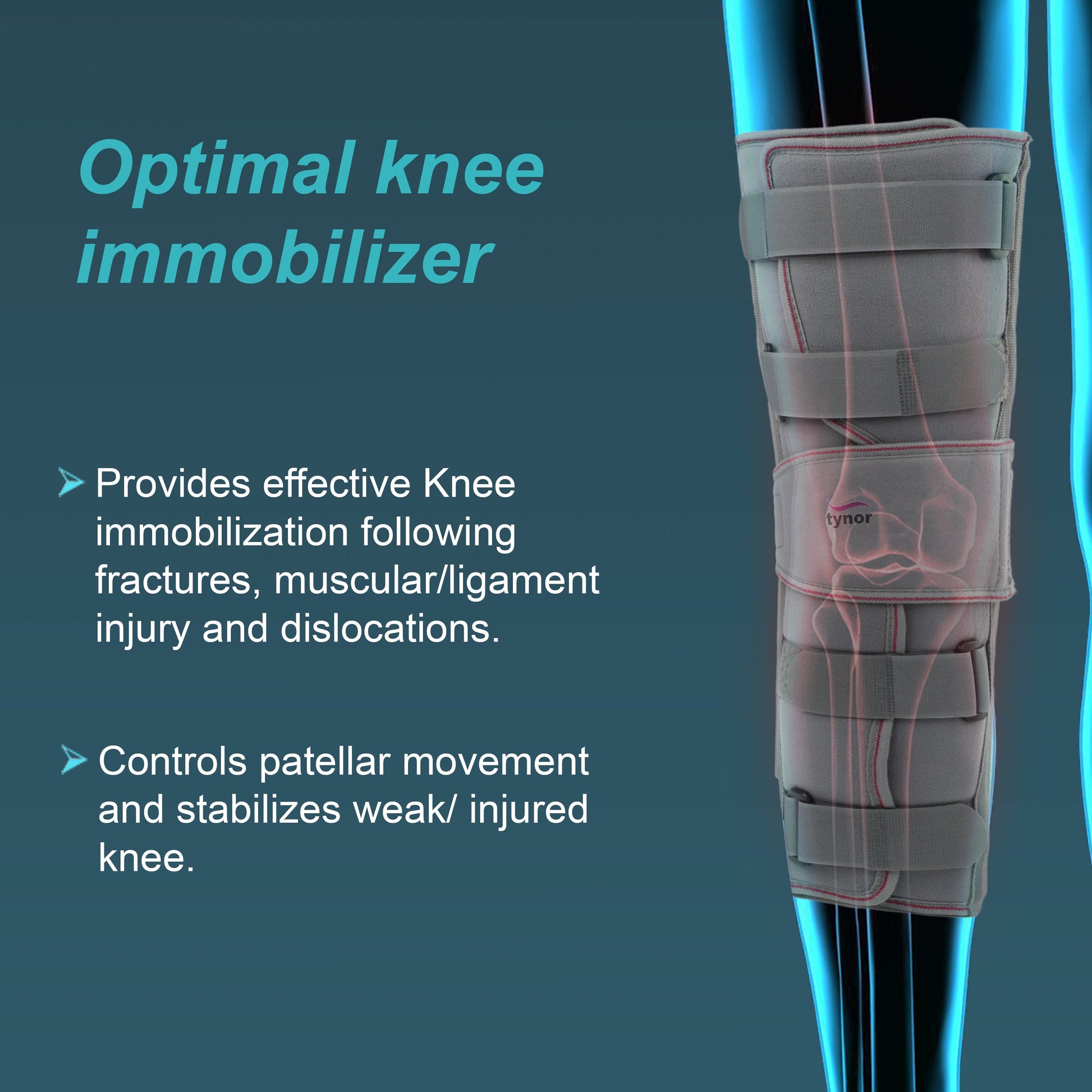 bombay surgical tynor d-28 knee immobiliser 22″/56cm