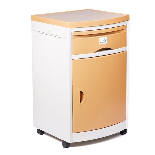 bombay surgical noah bl bedside locker comes with rotating wheels, hang napkin