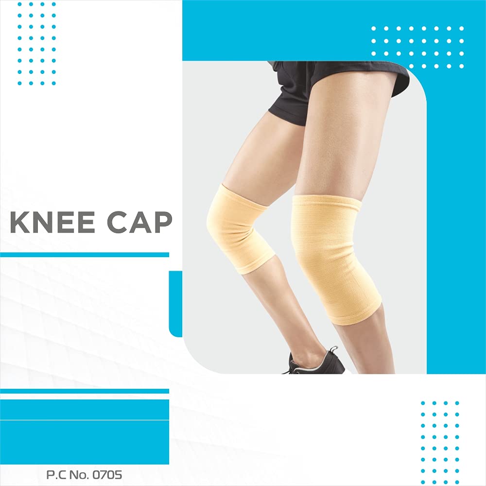 bombay surgical vissco stretchable knee cap for pain relief, sports, football, cricket, braces walking and workout