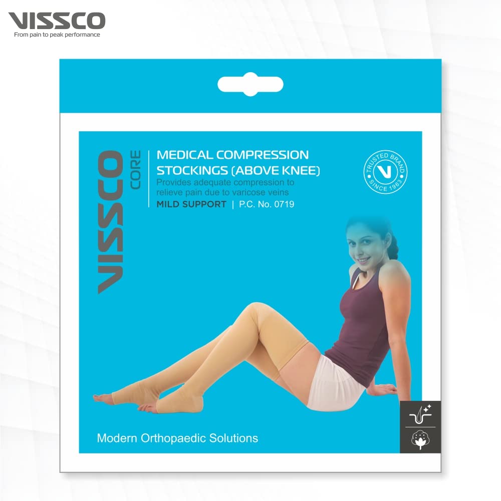 VISSCO MEDICAL COMPRESSION STOCKINGS ABOVE KNEE - P.C.NO. 0707