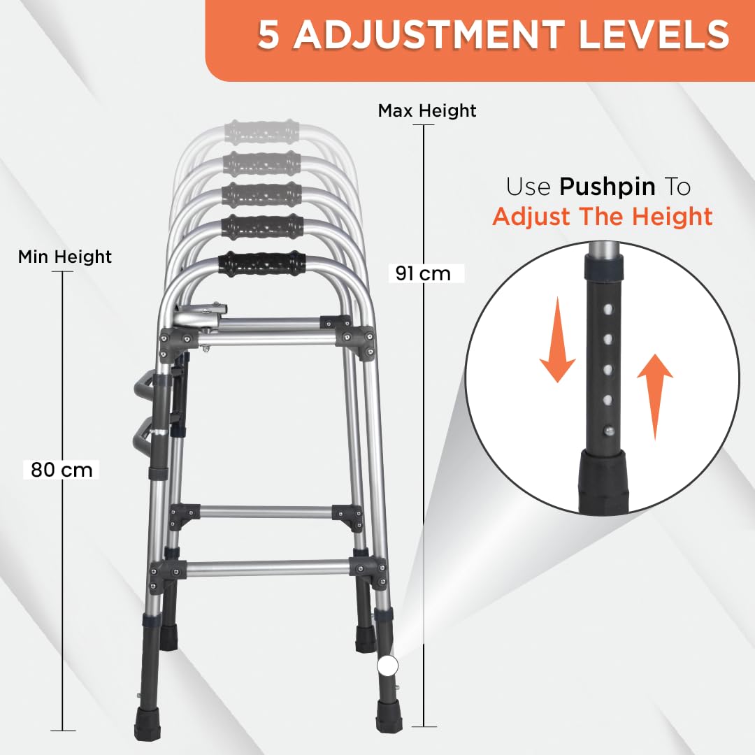 bombay surgical vissco dura max walker with wheeler