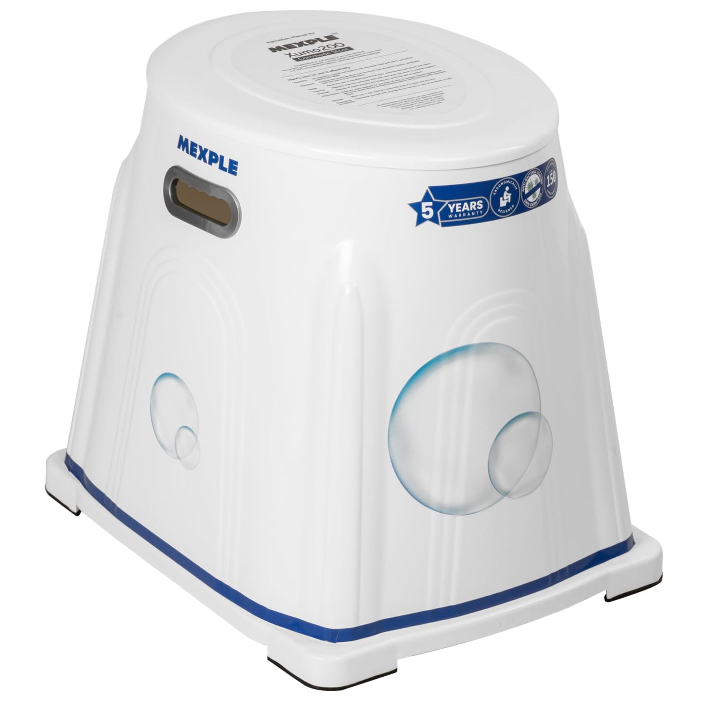 MEXPLE Xumo200 Heavy Duty Portable Indian Toilet To Western Toileting | Indian Toilet Commode Stool | Portable Toilet Seat For Adult, elderly, Handicap People (White)
