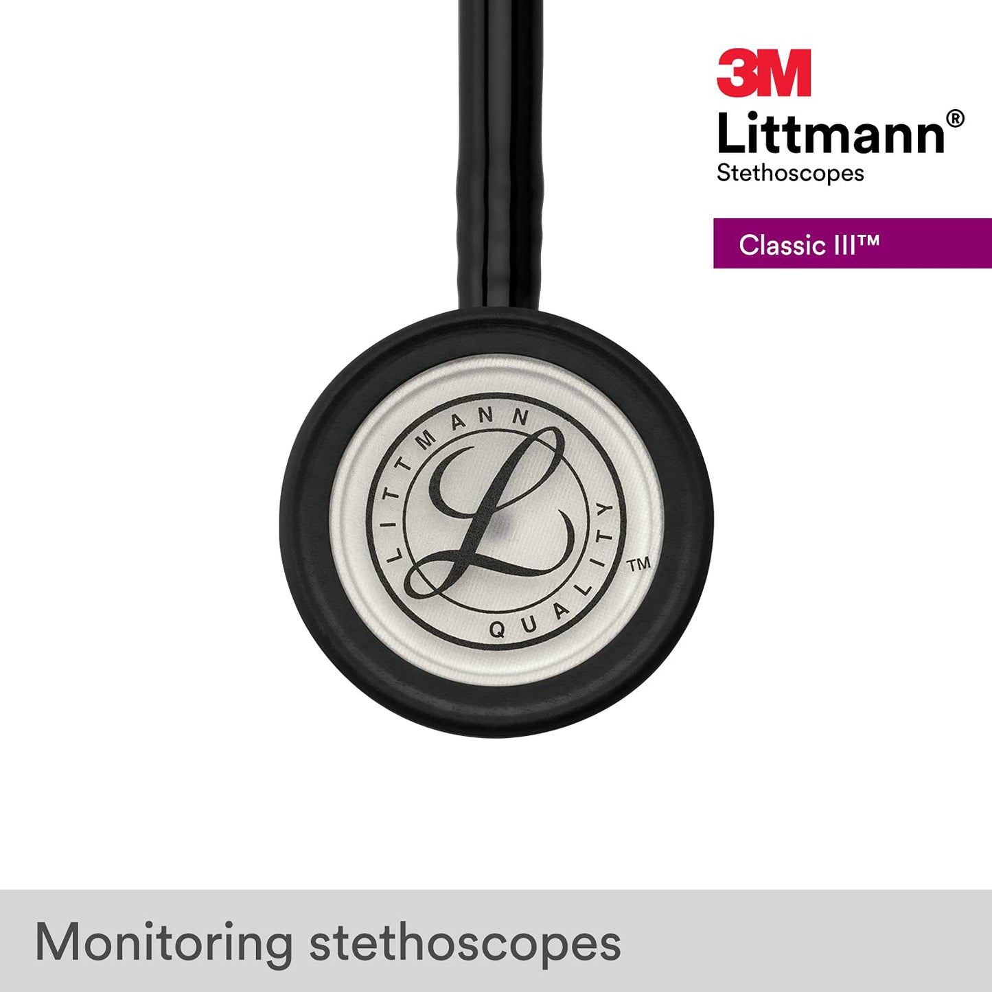 3M LITTMANN CLASSIC III MONITORING STETHOSCOPE, BLACK TUBE, 27 INCH, 5620
