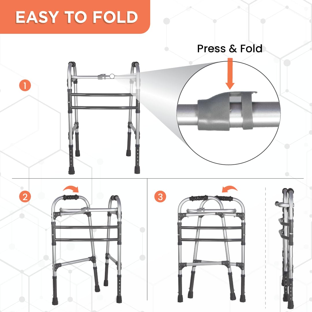 bombay surgical vissco dura max walker with wheeler