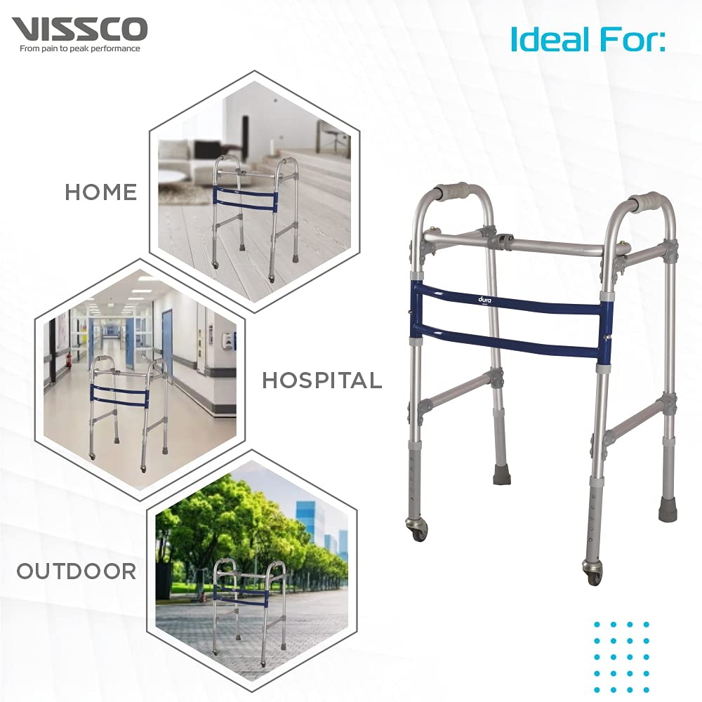 bombay surgical vissco dura max walker with wheeler