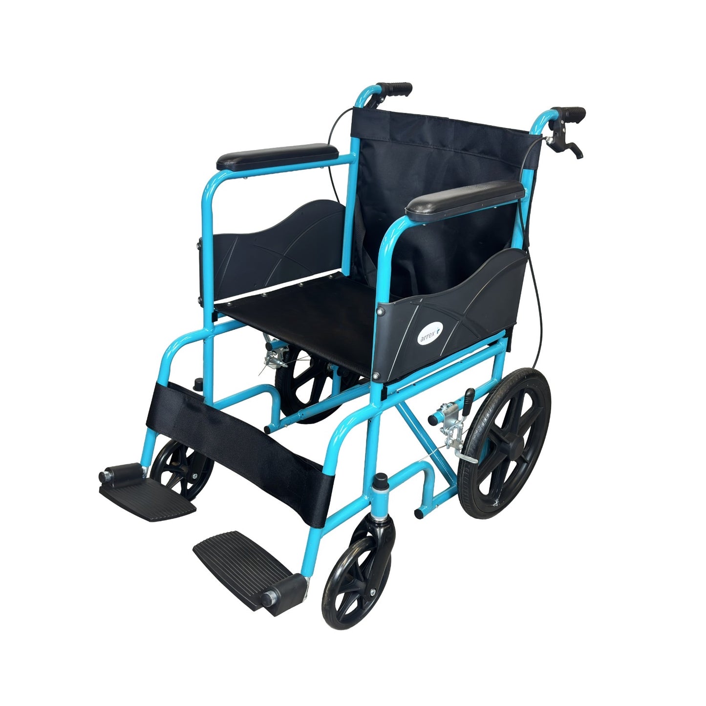 Arrex Beta Plus Blue Foldable Steel Wheelchair