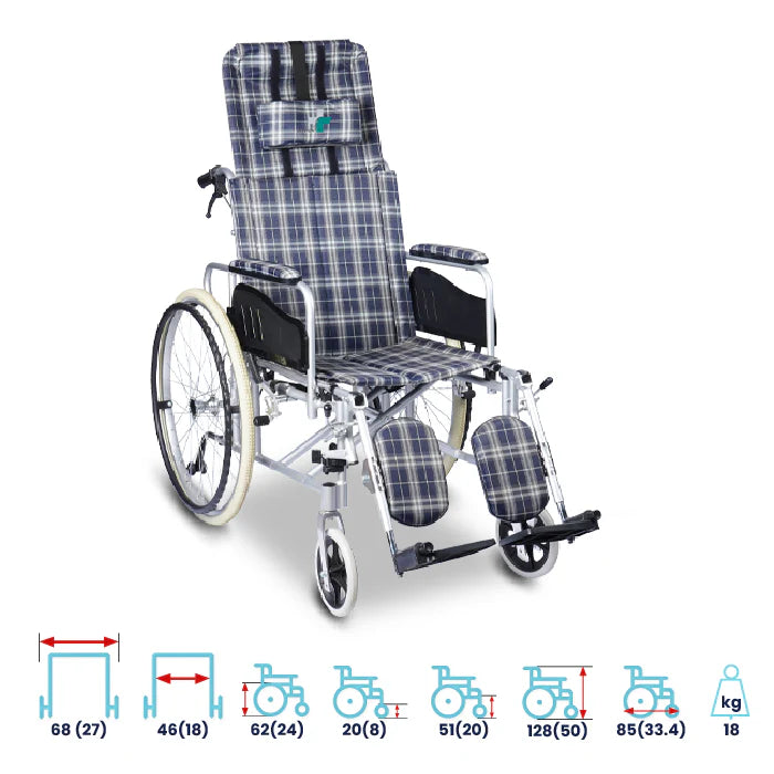 bombay surgical arrex almos-46 reclining wheelchair