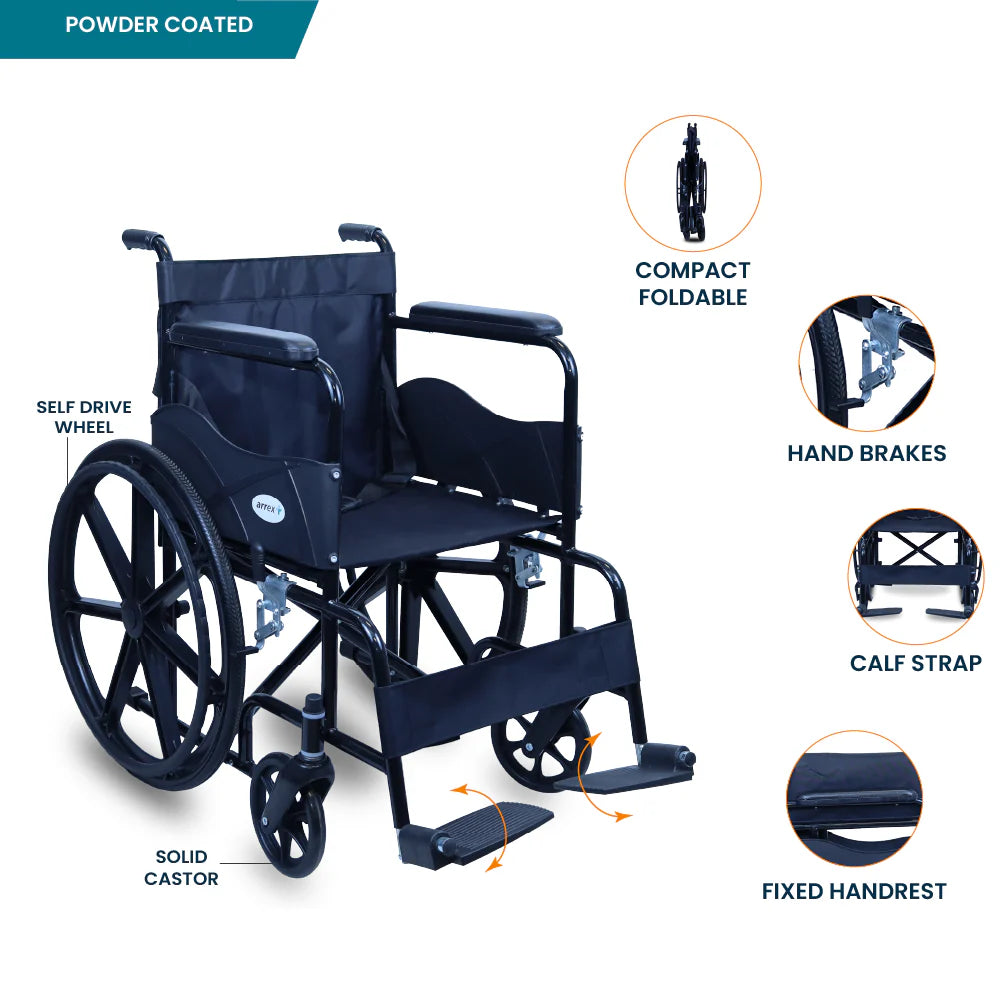 bombay surgical arrex beta basic steel wheelchair