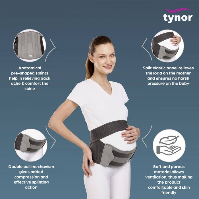 TYNOR A-20 PREGNANCY BACK SUPPORT, GREY, 1 UNIT