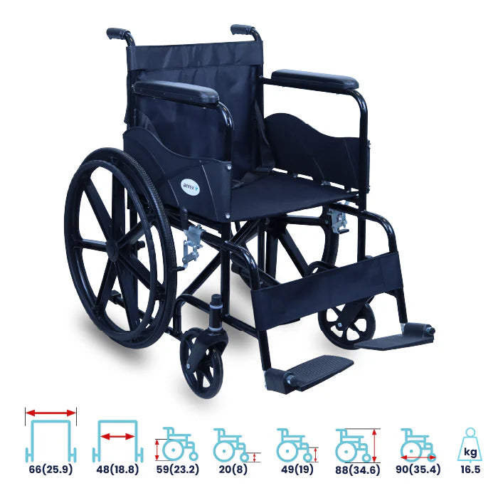 bombay surgical arrex beta basic steel wheelchair