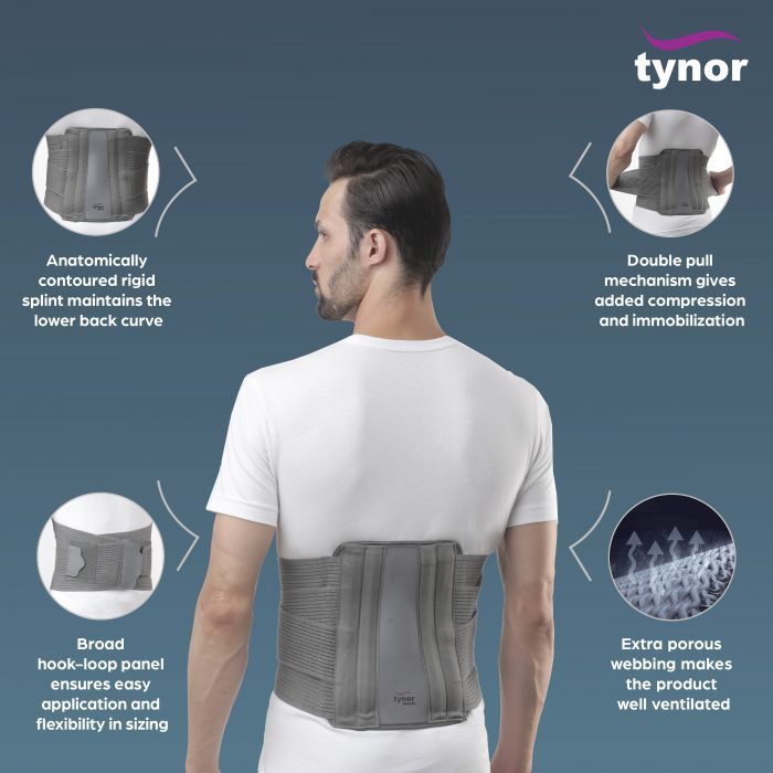 TYNOR A-07 CONTOURED L.S. SUPPORT, GREY, 1 UNIT