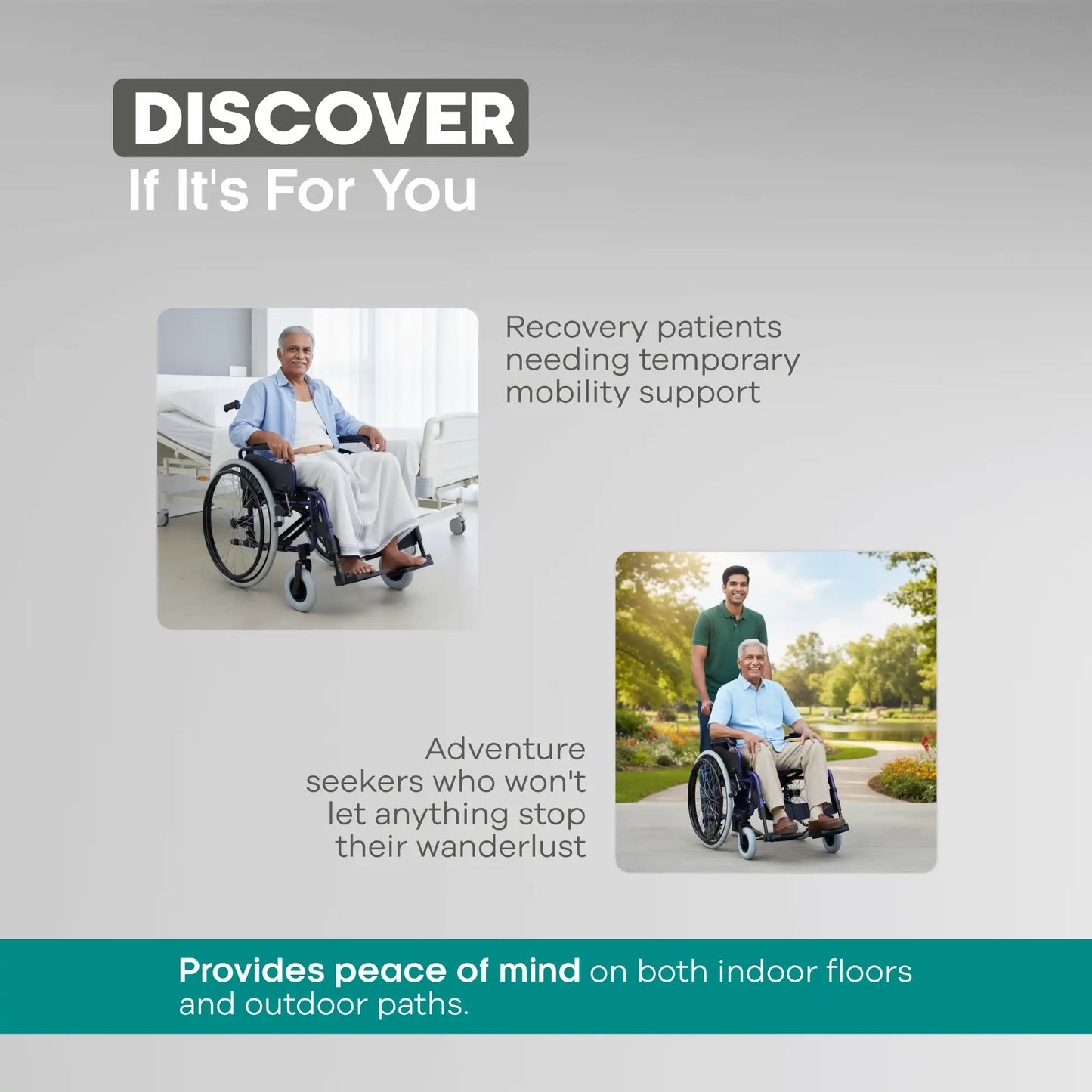 Lightweight Foldable Aluminum Wheelchair with Hand Brakes Arrex Harvey