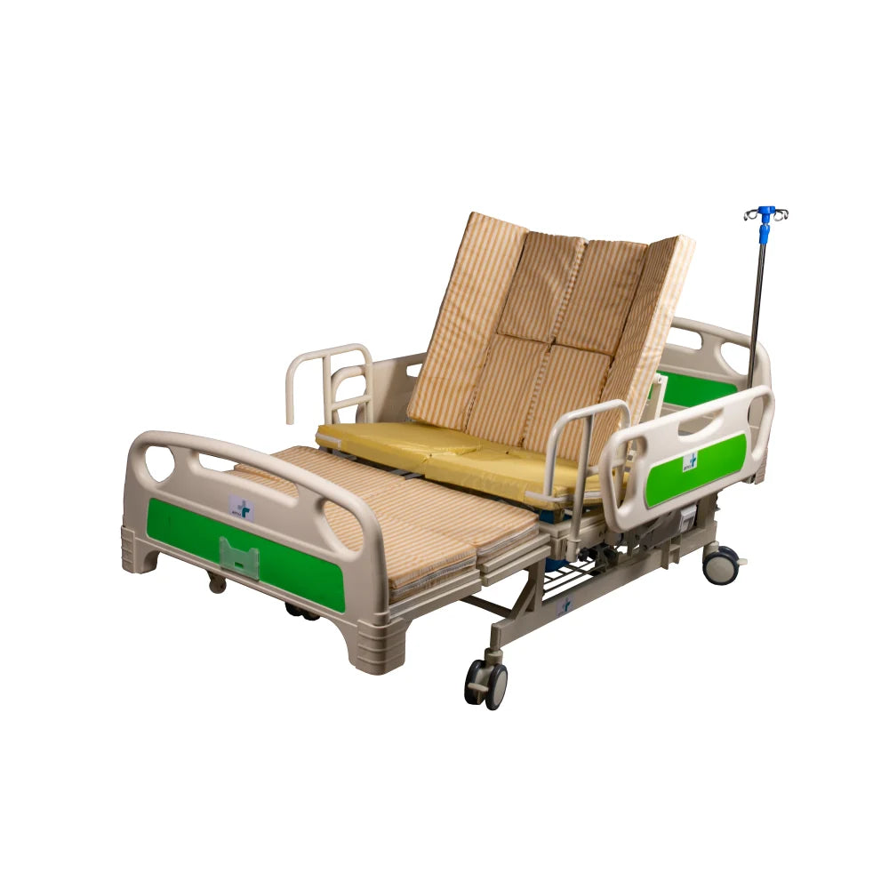 ARREX HERCULES 7 FUNCTION HOSPITAL BED - INCLUDES MATTRESS, REMOTE BED ADJUSTMENT, LEFT-RIGHT TILT, PATIENT ROLL, BED PAN HOLDER