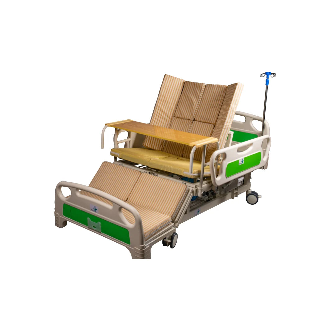 ARREX HERCULES 7 FUNCTION HOSPITAL BED - INCLUDES MATTRESS, REMOTE BED ADJUSTMENT, LEFT-RIGHT TILT, PATIENT ROLL, BED PAN HOLDER