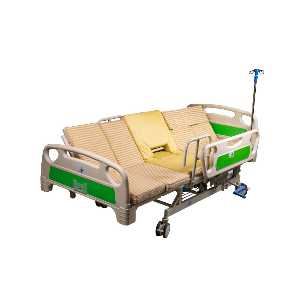 ARREX HERCULES 7 FUNCTION HOSPITAL BED - INCLUDES MATTRESS, REMOTE BED ADJUSTMENT, LEFT-RIGHT TILT, PATIENT ROLL, BED PAN HOLDER