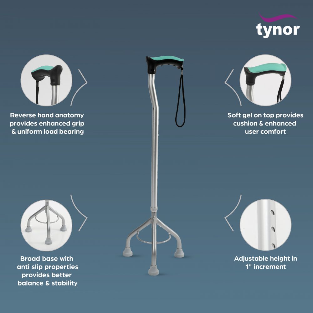 bombay surgical tynor walking stick tripod