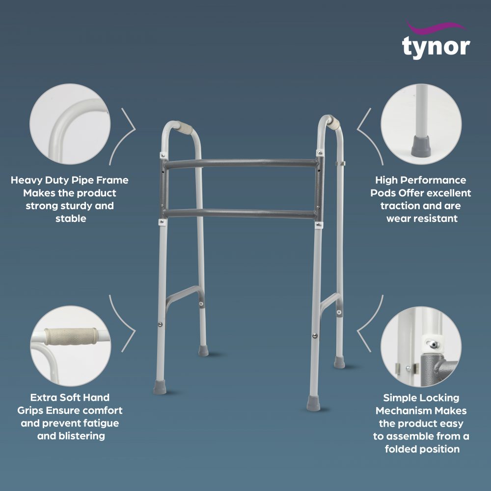 bombay surgical tynor l-37 walker foldable ergo