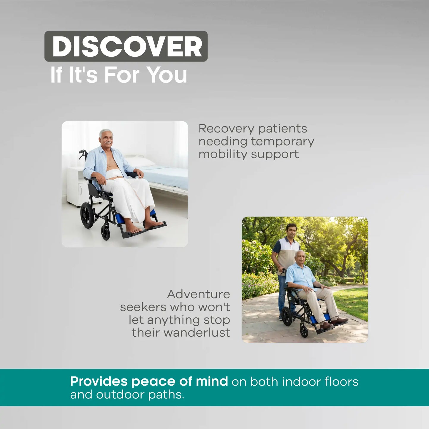 Arrex Litt Lightweight Attendant Wheelchair with Cushioned Seat