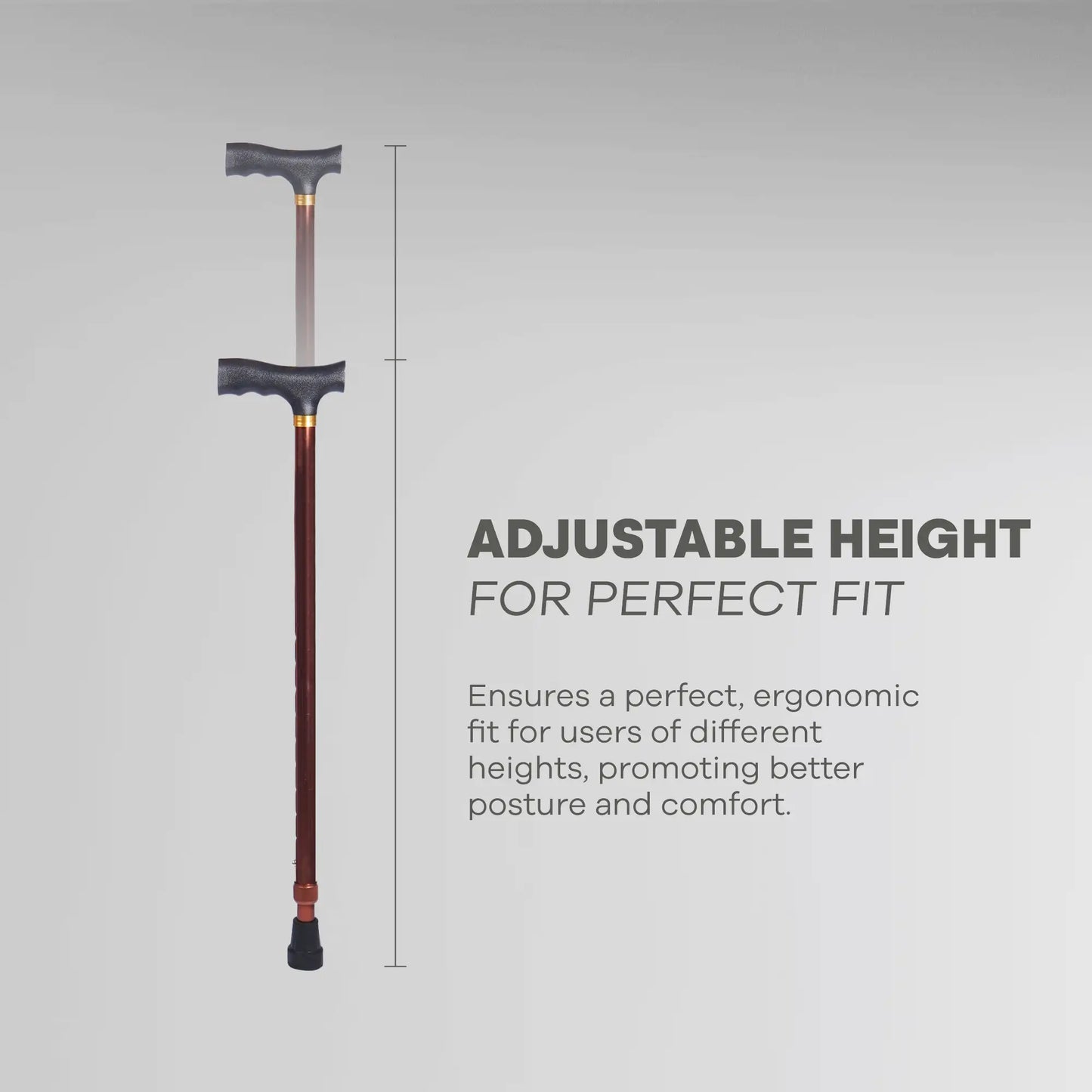 Adjustable Height Walking Stick - Anti Skid - ARREX MS50