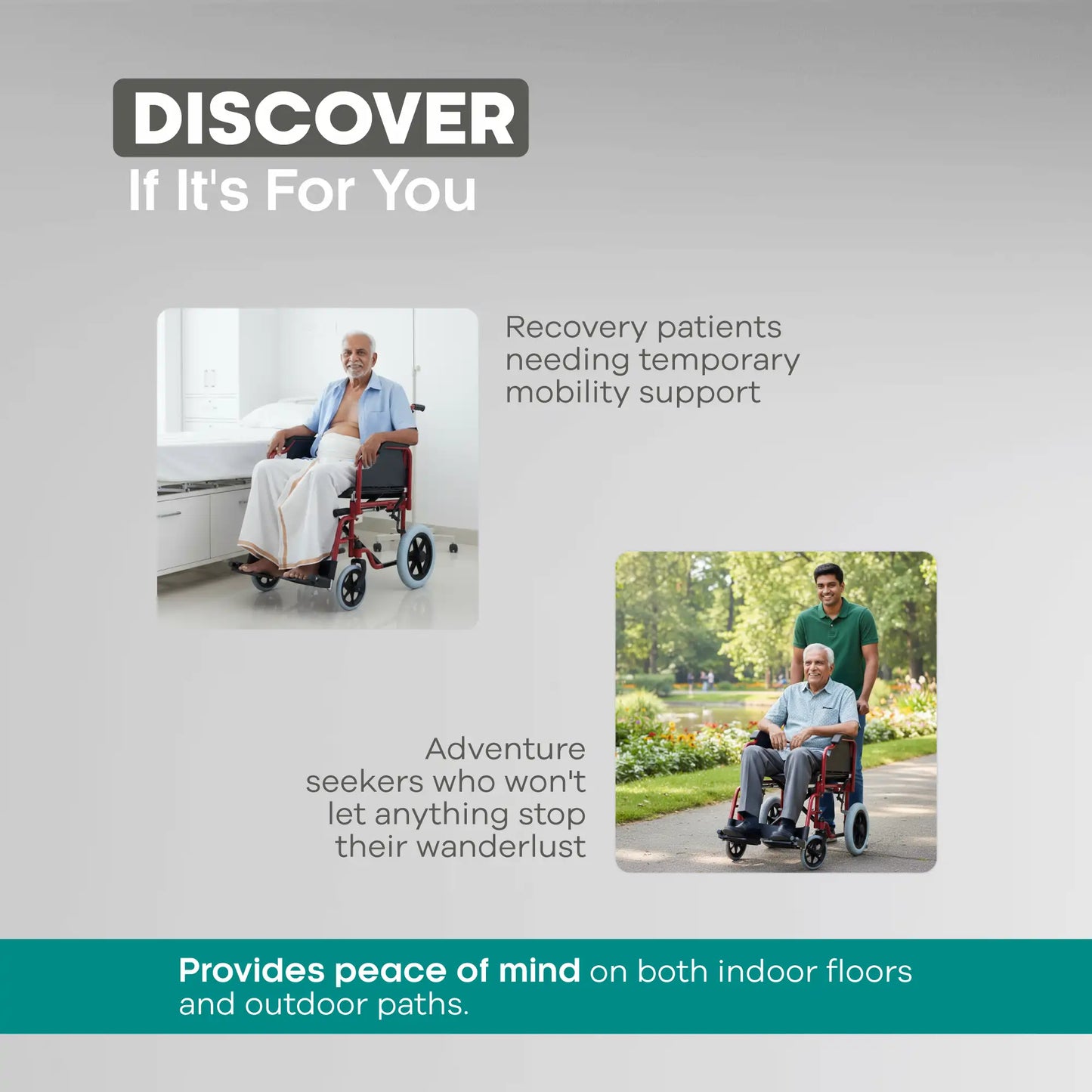 Premium Chromed Steel Wheelchair with Detachable Armrests Arrex Perla