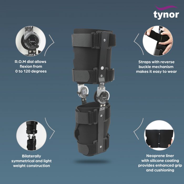 bombay surgical tynor d-10 r.o.m. knee brace 18″/46cm