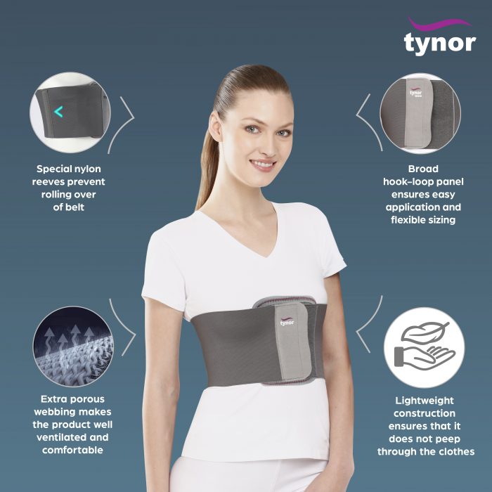 TYNOR A-09 RIB BELT, GREY, 1 UNIT
