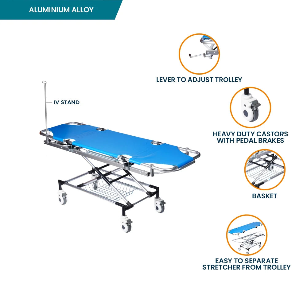 Arrex str 150 - must-have hospital stretcher on trolley with lever