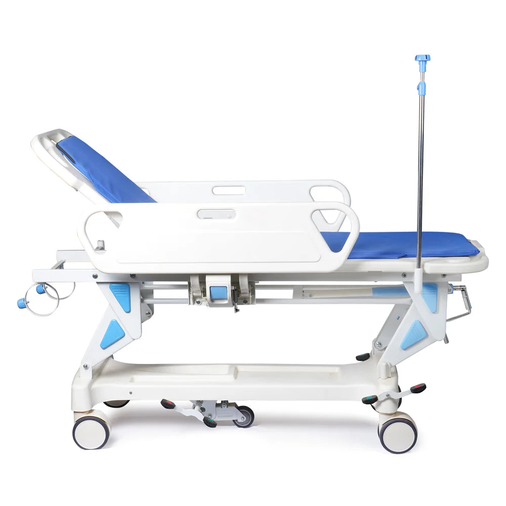 ARREX STR 10 - HOSPITAL TROLLEY COMES WITH CENTRAL LOCK, CYLINDER HOLDER, AND LEVERS TO ADJUST STRETCHERS