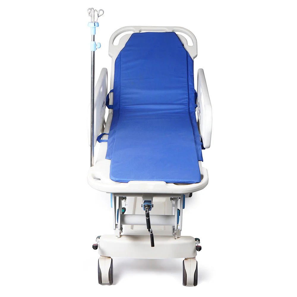 ARREX STR 10 - HOSPITAL TROLLEY COMES WITH CENTRAL LOCK, CYLINDER HOLDER, AND LEVERS TO ADJUST STRETCHERS