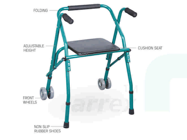 bombay surgical arrex m10 walker with front wheels