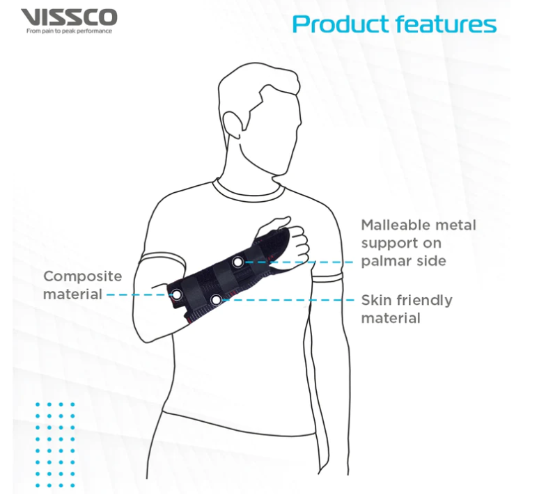 VISSCO ELASTIC WRIST SUPPORT (21CM)- P.C.NO. 0644