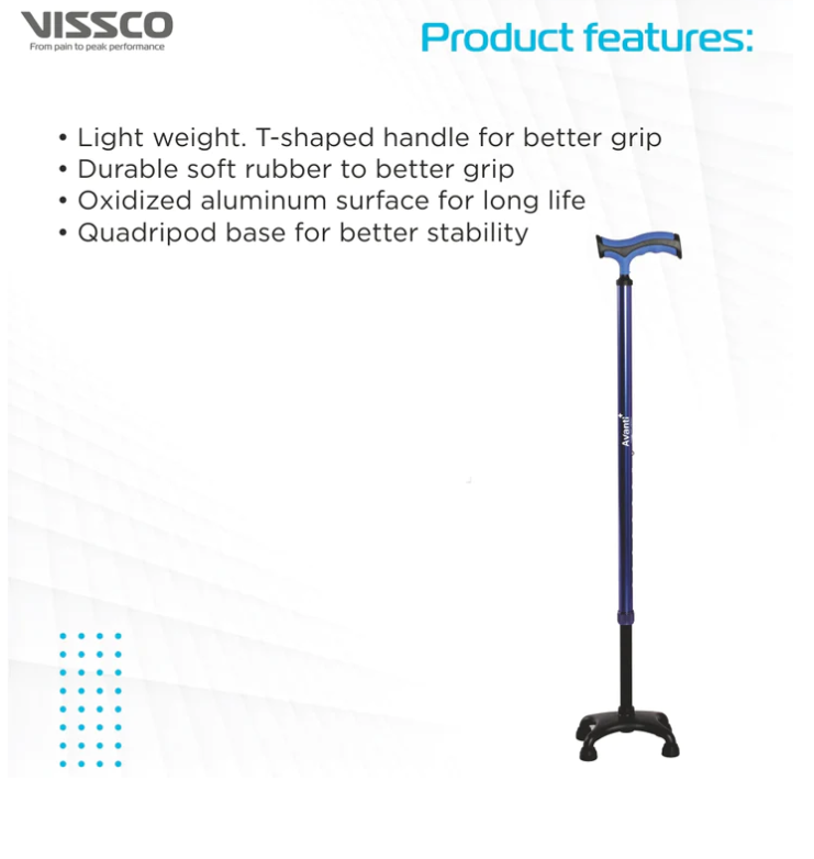 VISSCO Avanti Plus T shape Stick Quadripod Stick PC NO.2909