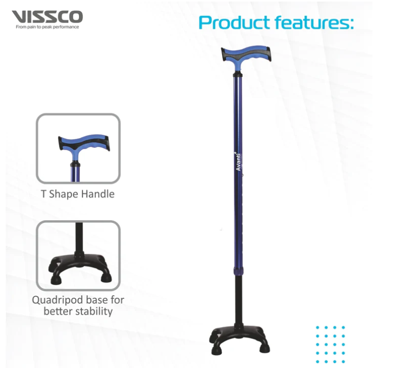 VISSCO Avanti Plus T shape Stick Quadripod Stick PC NO.2909