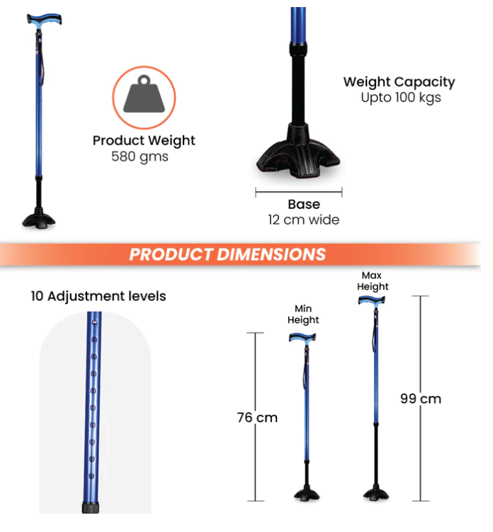bombay surgical vissco avanti plus t shape stick with big shoe