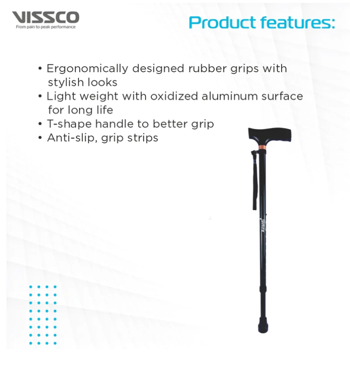 bombay surgical vissco avanti black t shape monopod stick