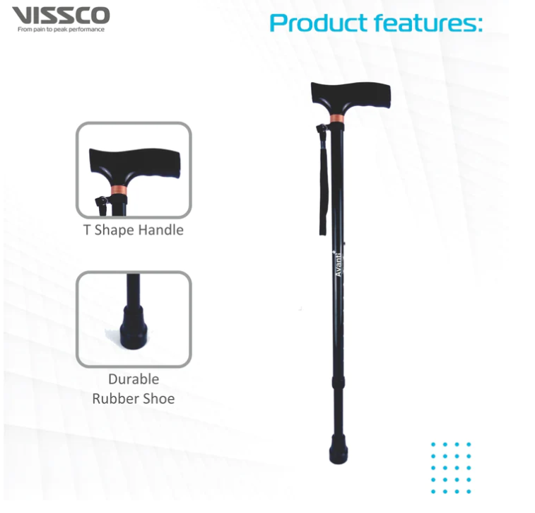 bombay surgical vissco avanti black t shape monopod stick