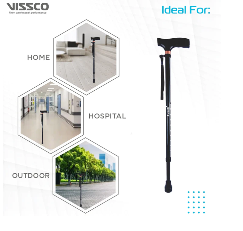 bombay surgical vissco avanti black t shape monopod stick