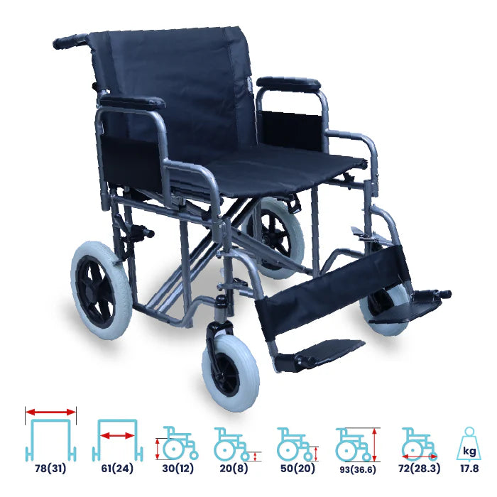 bombay surgical arrex terzo heavy duty steel wheelchair