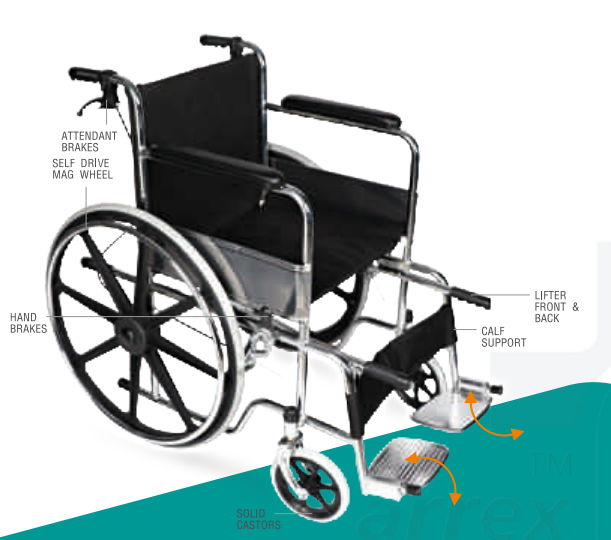 ARREX TOMMY PLUS - BASIC STEEL WHEELCHAIR